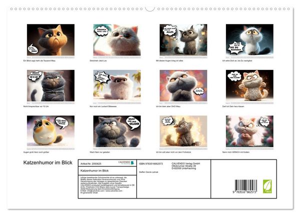 Produktbild: Katzenhumor im Blick (hochwertiger Premium Wandkalender 2026 DIN A2 quer), Kunstdruck in Hochglanz
