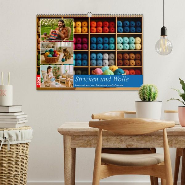 Produktbild: Stricken und Wolle (Wandkalender 2026 DIN A3 quer), CALVENDO Monatskalender