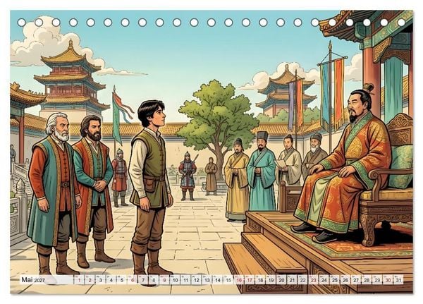 Produktbild: Marco Polo - Die gro&szlig;e Reise nach Osten (Tischkalender 2027 DIN A5 quer), CALVENDO Monatskalender