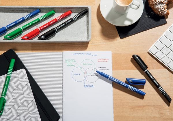 Produktbild: STABILO Fineliner mit gefederter Spitze -   SENSOR F - fein - 8er Pack - mit 8 verschiedenen Farben