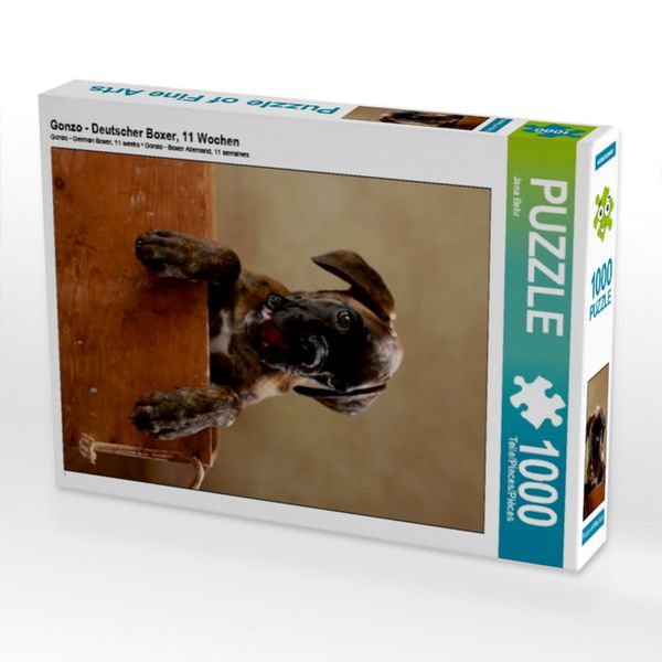 Produktbild: CALVENDO Puzzle Gonzo - Deutscher Boxer, 11 Wochen 1000 Teile Puzzle hoch | 1000 Teile Lege-Gr&ouml;&szlig;e 64 &times; 48 cm Foto-Puzzle f&uuml;r gl&uuml;ckliche Stunden