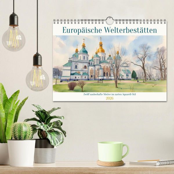 Produktbild: Europ&auml;ische Welterbest&auml;tten (Wandkalender 2026 DIN A4 quer), CALVENDO Monatskalender