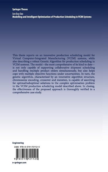 Produktbild: Modelling and Intelligent Optimisation of Production Scheduling in VCIM Systems