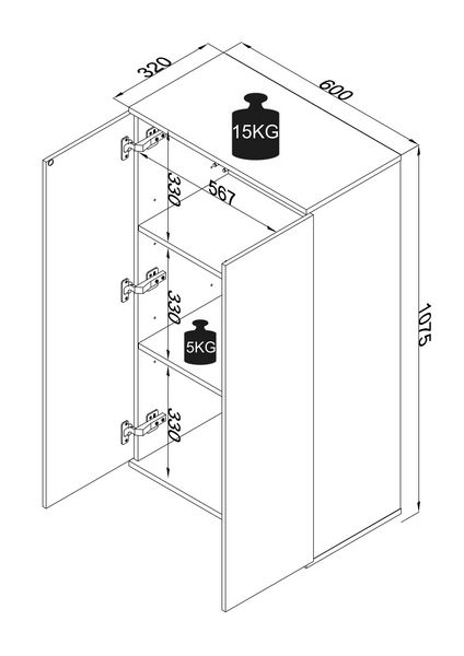 Produktbild: Holz Kommode Sideboard Anrichte Dalosa 3 Dreht&uuml;ren