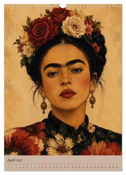 Produktbild: Boho Frauen Kunstkalender - 12 Vintage Kunstportr&auml;ts (Wandkalender 2027 DIN A3 hoch), CALVENDO Monatskalender