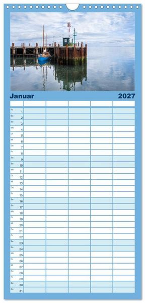 Produktbild: Familienplaner 2027 - Sylt s&uuml;chtig mit 5 Spalten (Wandkalender, 21 x 45 cm) CALVENDO