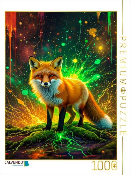 CALVENDO Puzzle Fuchs im Farbenzauber der Nacht | 1000 Teile Lege-Größe 64x48cm Foto-Puzzle für glückliche Stunden, Sonstige von , Calvendo Puzzle,