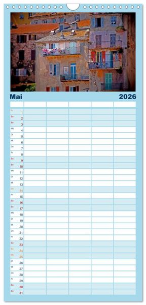 Produktbild: Familienplaner 2026 - Korsika - Farben einer wilden Sch&ouml;nheit mit 5 Spalten (Wandkalender, 21 x 45 cm) CALVENDO