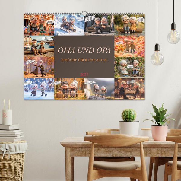 Produktbild: Oma und Opa - Spr&uuml;che &uuml;ber das Alter (Wandkalender 2027 DIN A2 quer), CALVENDO Monatskalender