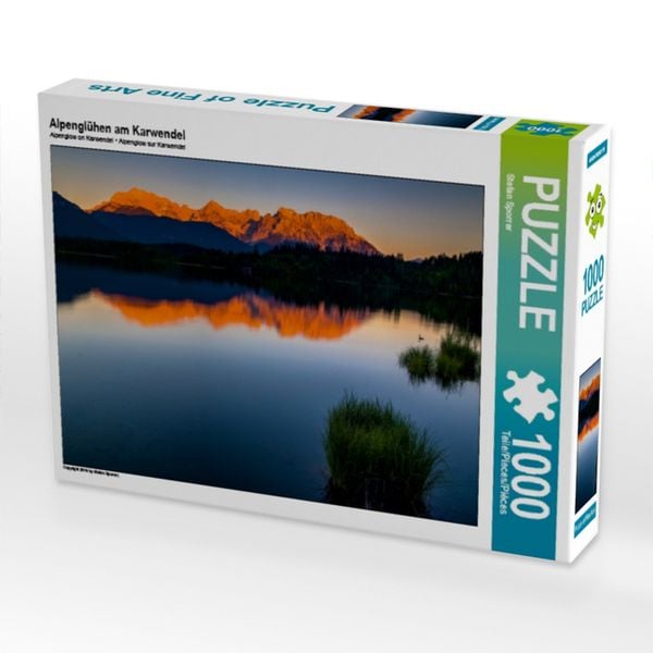 Produktbild: CALVENDO Puzzle Alpengl&uuml;hen am Karwendel 1000 Teile Puzzle quer | 1000 Teile Lege-Gr&ouml;&szlig;e 64 &times; 48 cm Foto-Puzzle f&uuml;r gl&uuml;ckliche Stunden