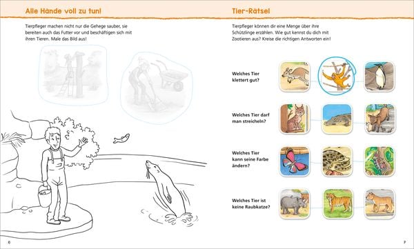 Produktbild: WAS IST WAS Kindergarten Malen Rätseln Stickern Im Zoo