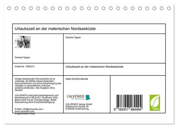 Produktbild: Urlaubszeit an der malerischen Nordseek&uuml;ste (Tischkalender 2026 DIN A5 quer), CALVENDO Monatskalender