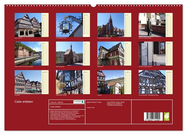 Produktbild: Calw erleben (hochwertiger Premium Wandkalender 2026 DIN A2 quer), Kunstdruck in Hochglanz