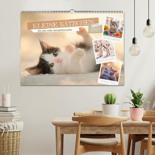 Produktbild: Kleine K&auml;tzchen - Ein Jahr voller Samtpfotenzauber (Wandkalender 2027 DIN A2 quer), CALVENDO Monatskalender