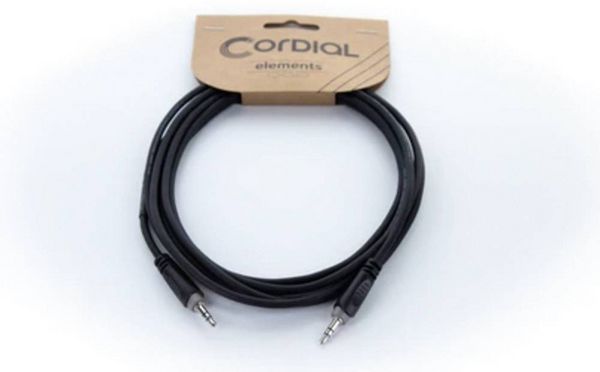 Produktbild: Cordial 14829 Klinke Audio Anschlusskabel [1x Klinkenstecker 3.5 mm - 1x Klinkenstecker 3.5 mm] 1.50 m Schwarz PVC-Mantel, verdrillt