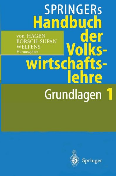 Produktbild: Springers Handbuch der Volkswirtschaftslehre 1