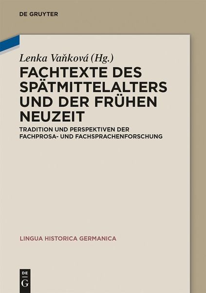 Produktbild: Fachtexte des Sp&auml;tmittelalters und der Fr&uuml;hen Neuzeit