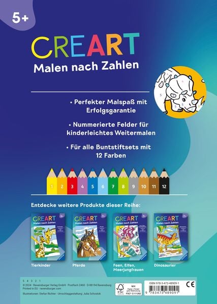 Produktbild: CreArt Malen nach Zahlen ab 5: Dinosaurier