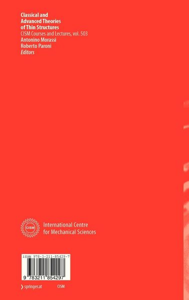 Produktbild: Classical and Advanced Theories of Thin Structures