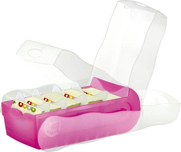 Produktbild: HAN CROCO 997-663 Karteibox Transluzent, Pink max. Anzahl der Karten: 900 Karten DIN A7 quer inkl. 100 linierten Karten