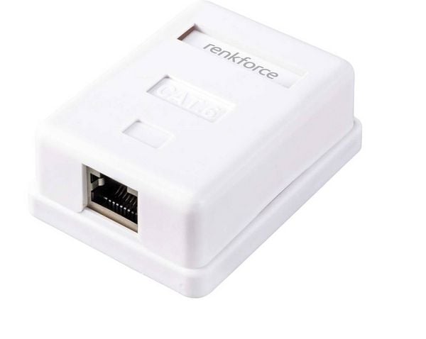 Produktbild: Renkforce Netzwerkadapter Aufputz CAT 6 1 Port Wei&szlig;