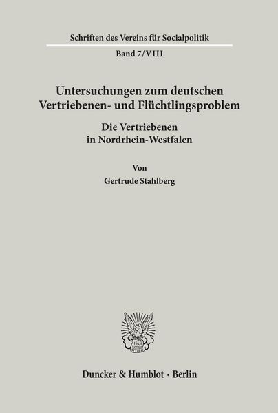 Produktbild: Untersuchungen zum deutschen Vertriebenen- und Fl&uuml;chtlingsproblem