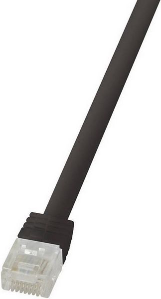 LogiLink CF2063U RJ45 Patchkabel CAT 6 U/UTP 3.00m Schwarz hochflexibel 1St.