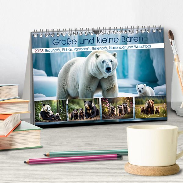 Produktbild: Gro&szlig;e und kleine B&auml;ren (Tischkalender 2026 DIN A5 quer), CALVENDO Monatskalender