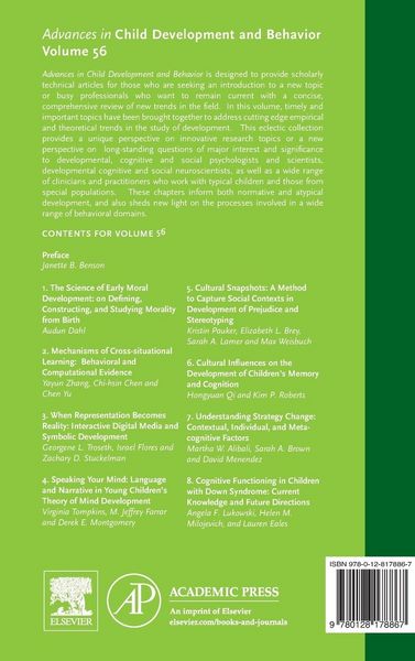 Produktbild: Advances in Child Development and Behavior