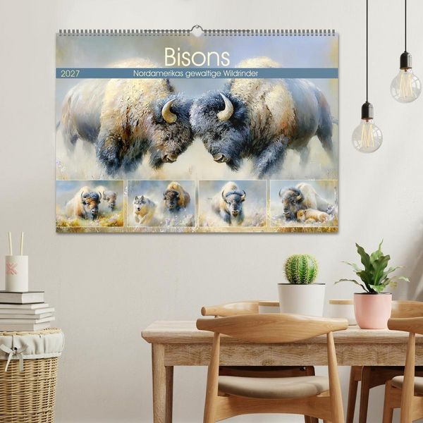 Produktbild: Bisons. Nordamerikas gewaltige Wildrinder (Wandkalender 2027 DIN A2 quer), CALVENDO Monatskalender