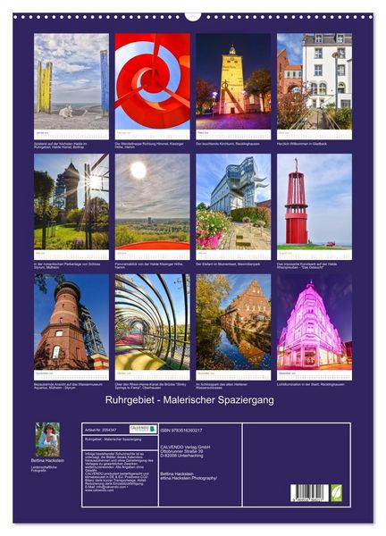 Produktbild: Ruhrgebiet - Malerischer Spaziergang (Wandkalender 2026 DIN A2 hoch), CALVENDO Monatskalender