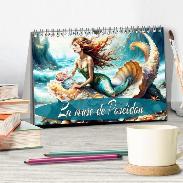 Produktbild: La muse de Pos&eacute;idon (Calendrier de bureau 2026 DIN A5 vertical), CALVENDO calendrier mensuel