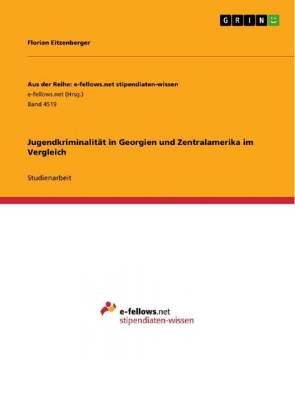 Produktbild: Jugendkriminalit&auml;t in Georgien und Zentralamerika im Vergleich