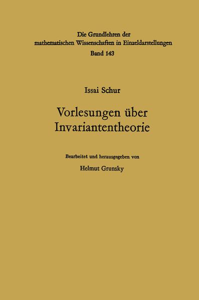 Produktbild: Vorlesungen &uuml;ber Invariantentheorie