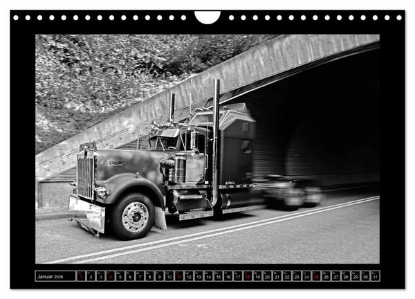 Produktbild: Kenworth W900A EXTHD - in schwarzwei&szlig; (Wandkalender 2026 DIN A4 quer), CALVENDO Monatskalender