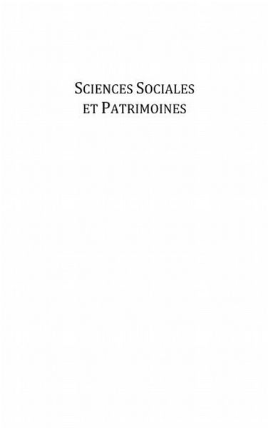 Produktbild: Sciences sociales et patrimoines