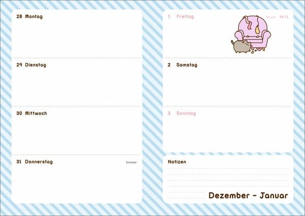 Produktbild: Pusheen 17-Monats-Kalenderbuch A5 2027 - 17 Monate. Von August 2026 bis Dezember 2027