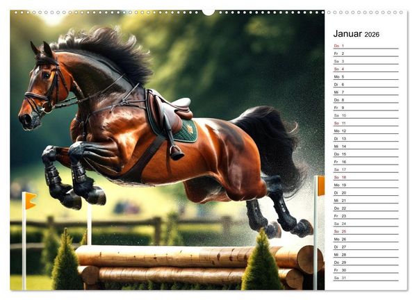 Produktbild: Pferde - die Sch&ouml;nheit edler Pferderassen (hochwertiger Premium Wandkalender 2026 DIN A2 quer), Kunstdruck in Hochglanz