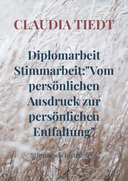 Produktbild: Diplomarbeit Stimmarbeit:"Vom pers&ouml;nlichen Ausdruck zur pers&ouml;nlichen Entfaltung"