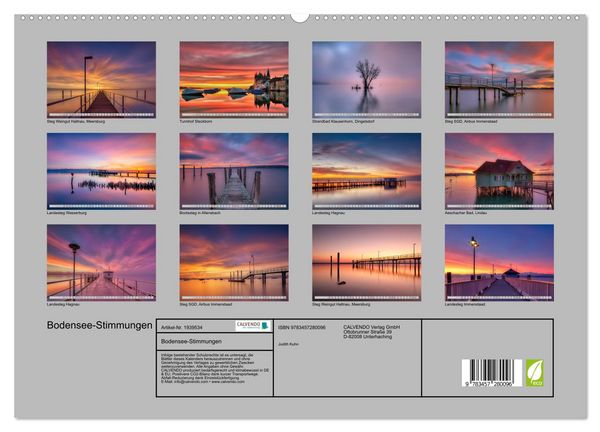 Produktbild: Bodensee-Stimmungen (hochwertiger Premium Wandkalender 2026 DIN A2 quer), Kunstdruck in Hochglanz