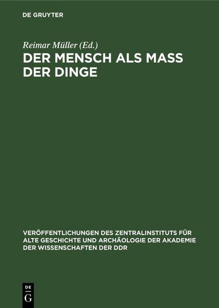 Produktbild: Der Mensch als Mass der Dinge