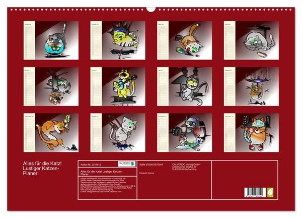 Produktbild: Alles f&uuml;r die Katz! Lustiger Katzen-Planer (Wandkalender 2026 DIN A2 quer), CALVENDO Monatskalender