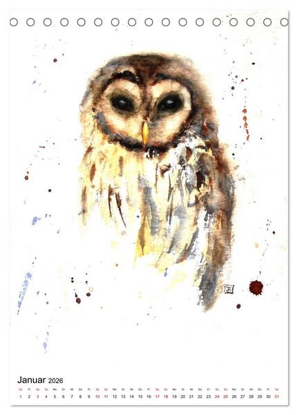 Produktbild: Tiere in Aquarell 2026 - von Ruth Trinczek (Tischkalender 2026 DIN A5 hoch), CALVENDO Monatskalender