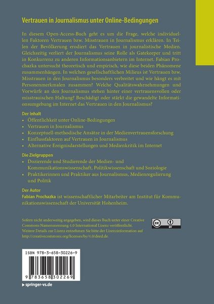 Produktbild: Vertrauen in Journalismus unter Online-Bedingungen