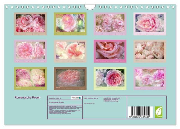 Produktbild: Romantische Rosen (Wandkalender 2026 DIN A4 quer), CALVENDO Monatskalender