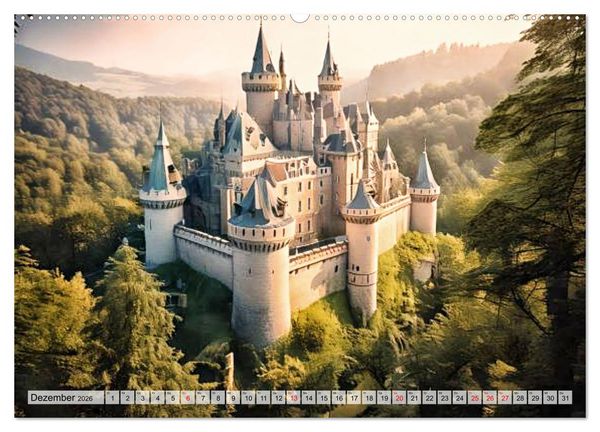 Produktbild: Romantische Ritterburgen (Wandkalender 2026 DIN A2 quer), CALVENDO Monatskalender