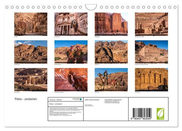 Produktbild: Petra - Jordanien (Wandkalender 2026 DIN A4 quer), CALVENDO Monatskalender