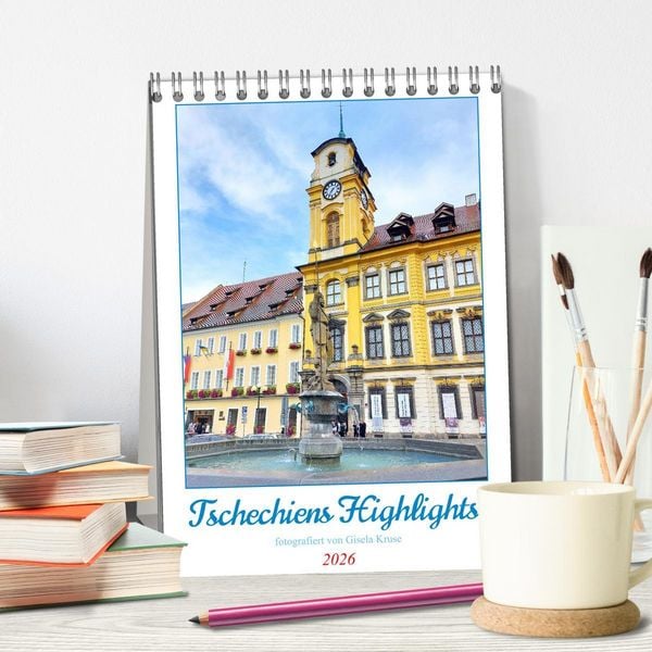 Produktbild: Tschechiens Highlights (Tischkalender 2026 DIN A5 hoch), CALVENDO Monatskalender