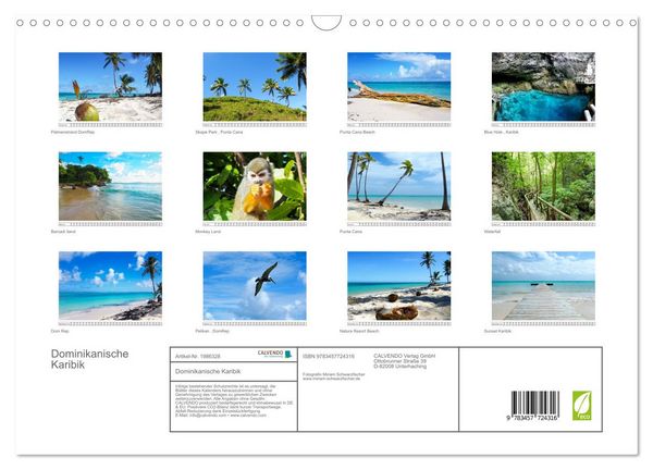 Produktbild: Dominikanische Karibik (Wandkalender 2026 DIN A3 quer), CALVENDO Monatskalender
