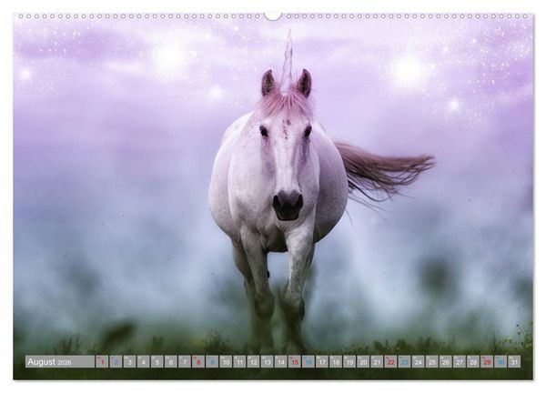 Produktbild: Fabeltier Einhorn (hochwertiger Premium Wandkalender 2026 DIN A2 quer), Kunstdruck in Hochglanz